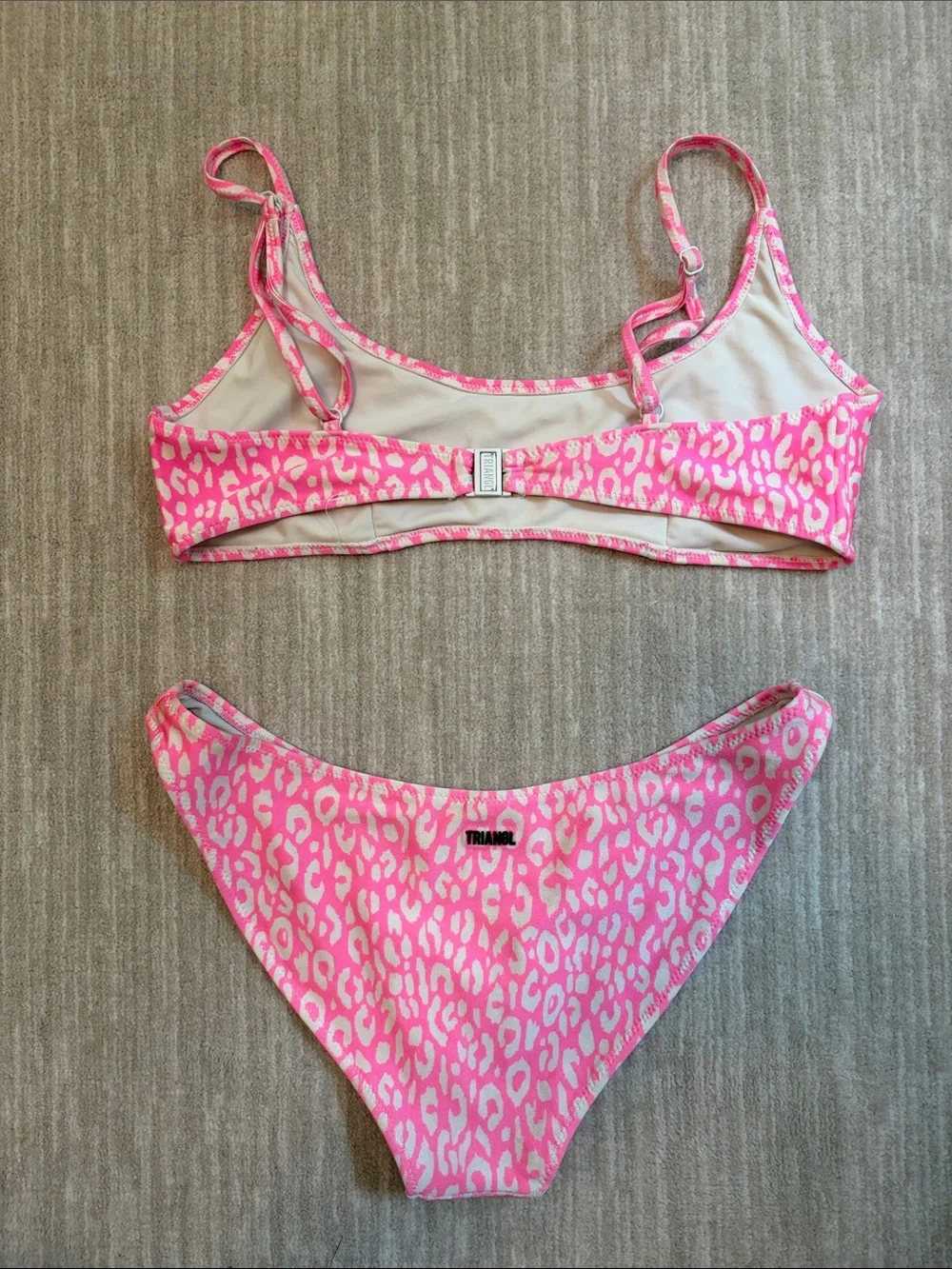 triangl swimwear Pink Leopard-Print Bikini Set